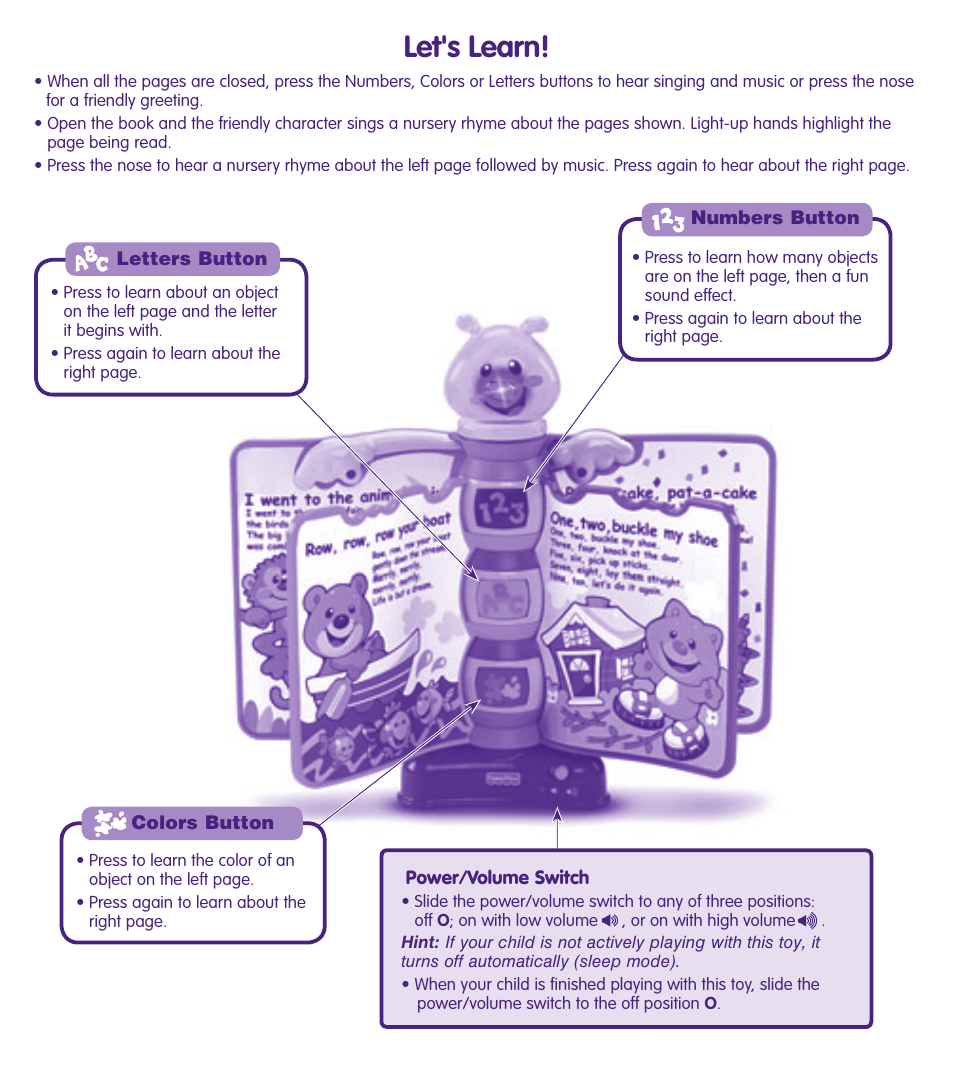 Let's learn | Fisher-Price LAUGH & LEARN L5847 User Manual | Page 3 / 4