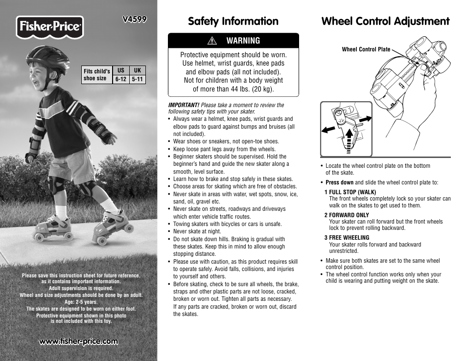 Fisher-Price V4599 User Manual | 2 pages