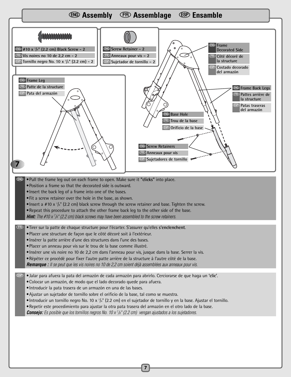 E assembly f assemblage s ensamble | Fisher-Price C5936 User Manual | Page 7 / 24