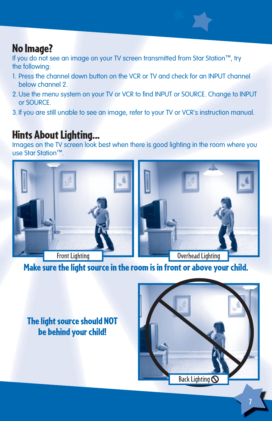 No image, Hints about lighting | Fisher-Price H6723 User Manual | Page 7 / 12