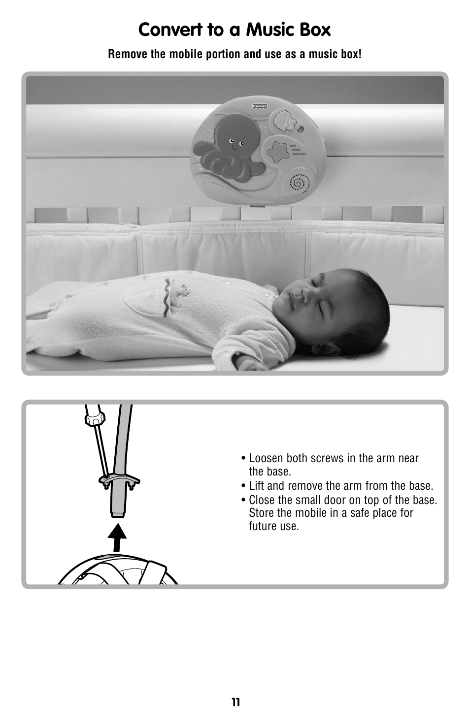 Convert to a music box | Fisher-Price P7866 User Manual | Page 11 / 12