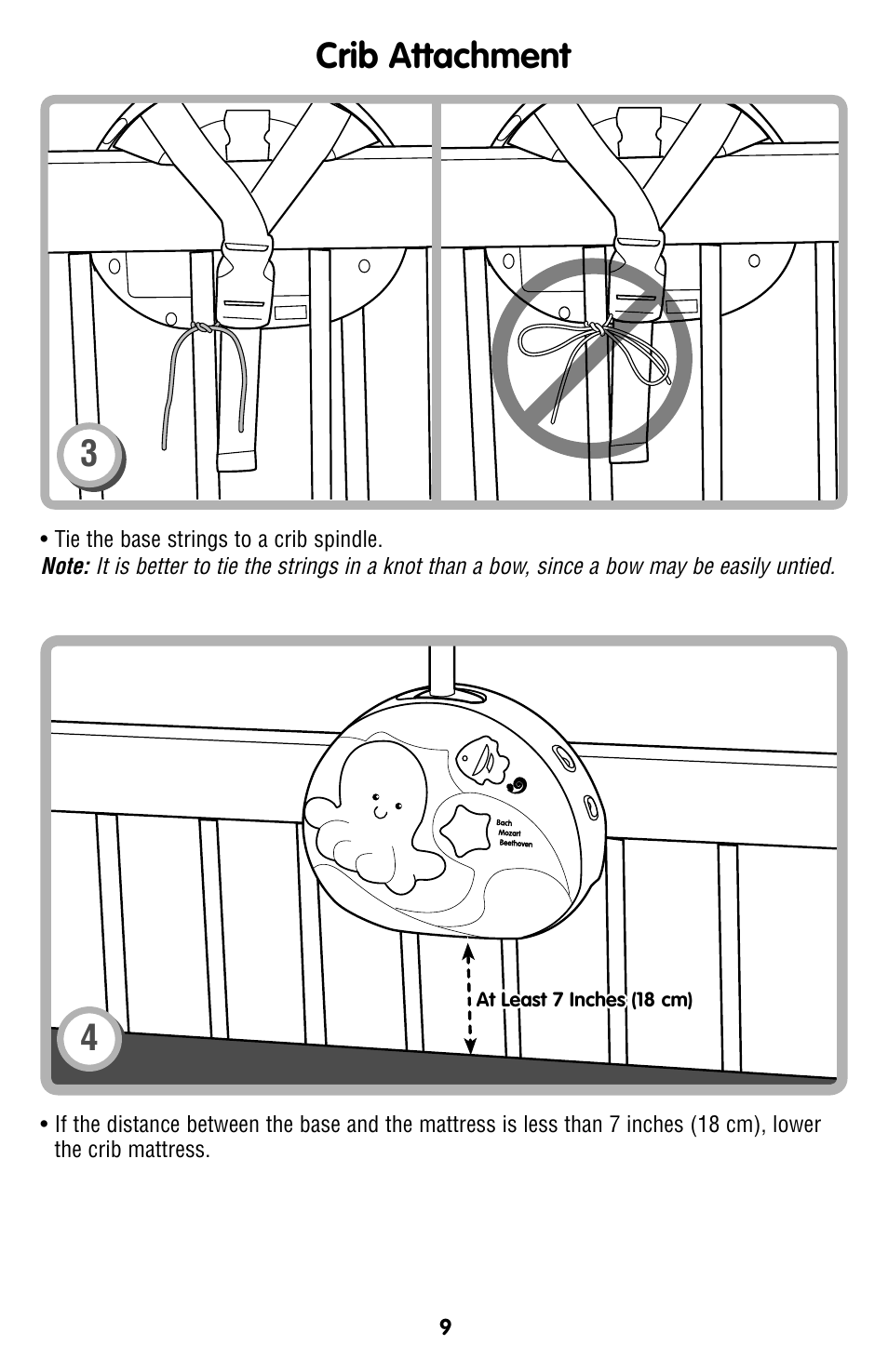 Crib attachment | Fisher-Price P7866 User Manual | Page 9 / 12