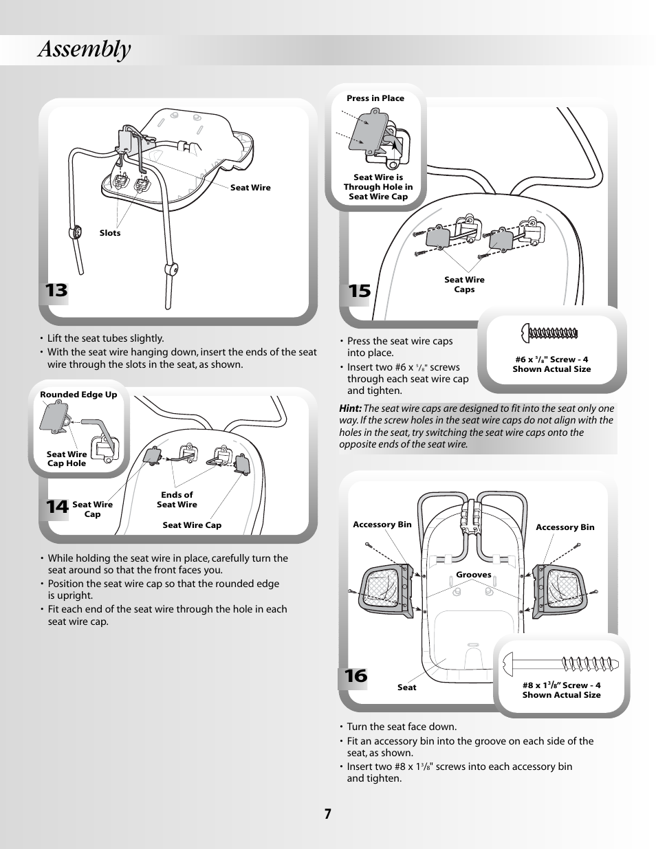 Assembly | Fisher-Price B2108 User Manual | Page 7 / 16