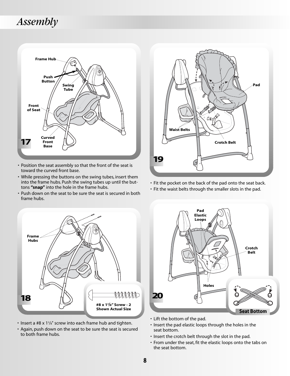 Assembly | Fisher-Price B2108 User Manual | Page 8 / 16