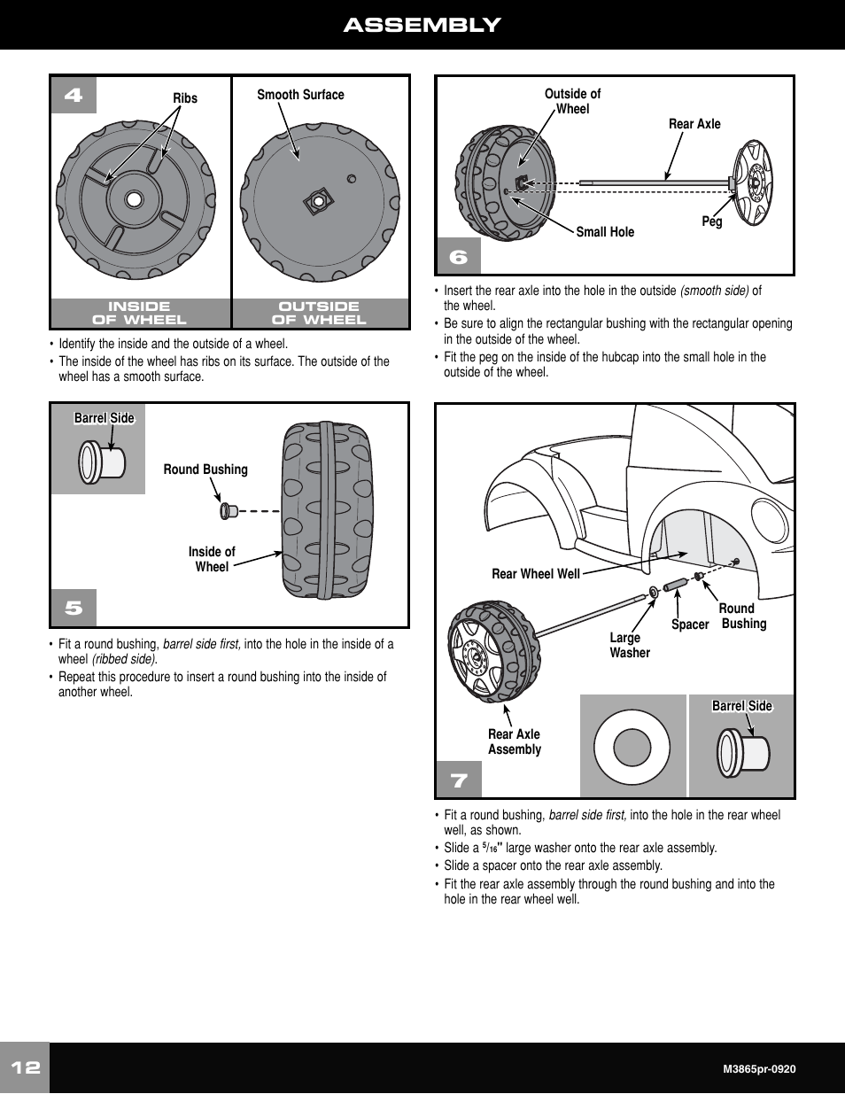 Assembly | Fisher-Price VOLKWAGEN NEW BEATLE M3865 User Manual | Page 12 / 32