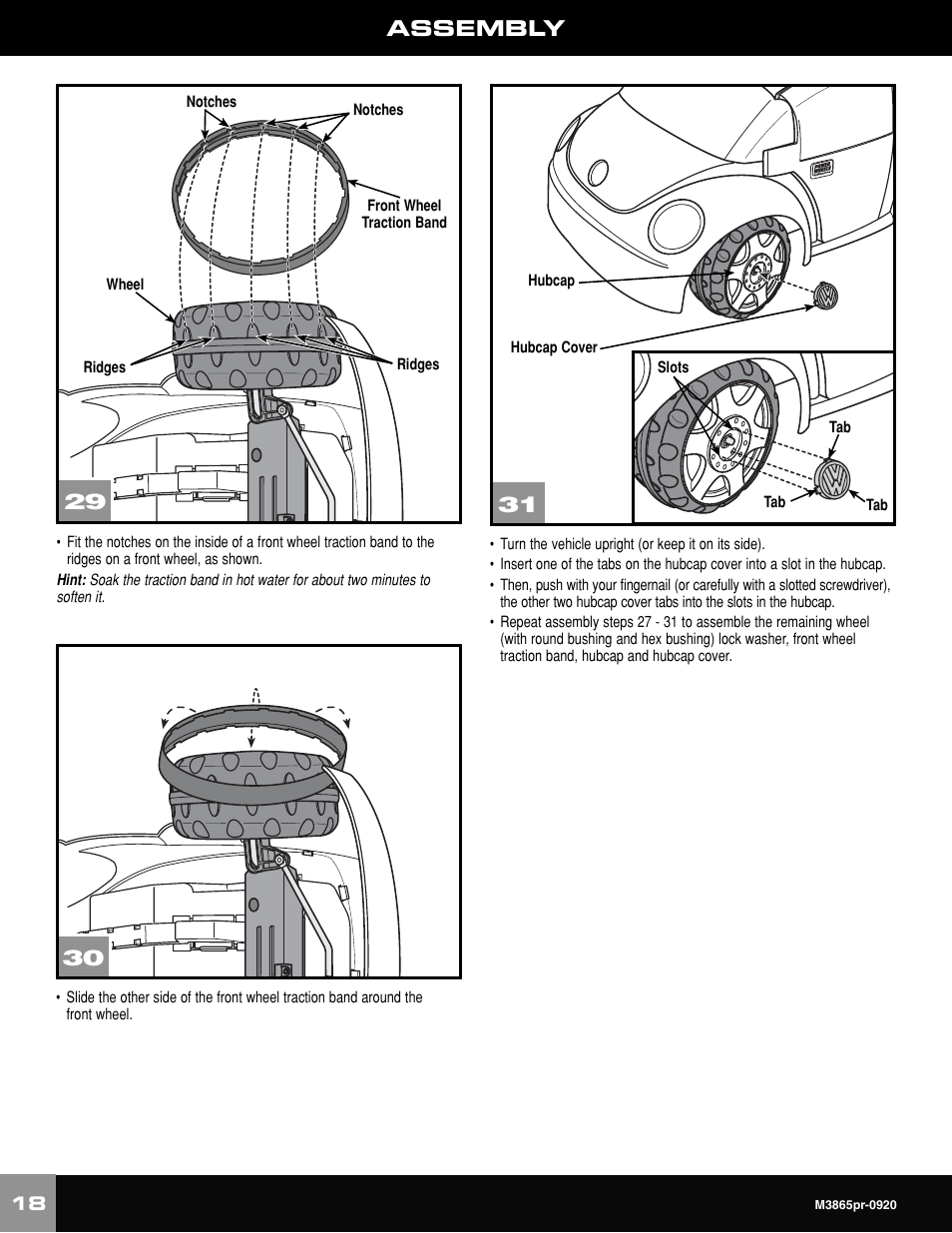 Assembly | Fisher-Price VOLKWAGEN NEW BEATLE M3865 User Manual | Page 18 / 32