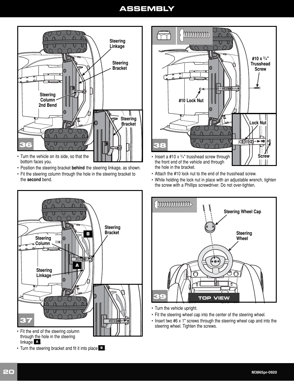 Assembly | Fisher-Price VOLKWAGEN NEW BEATLE M3865 User Manual | Page 20 / 32