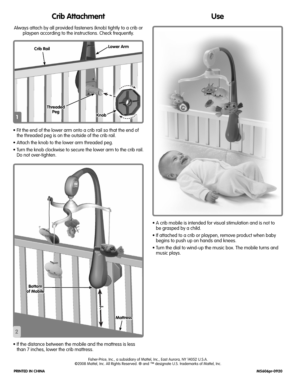 Crib attachment | Fisher-Price M5606 User Manual | Page 4 / 4