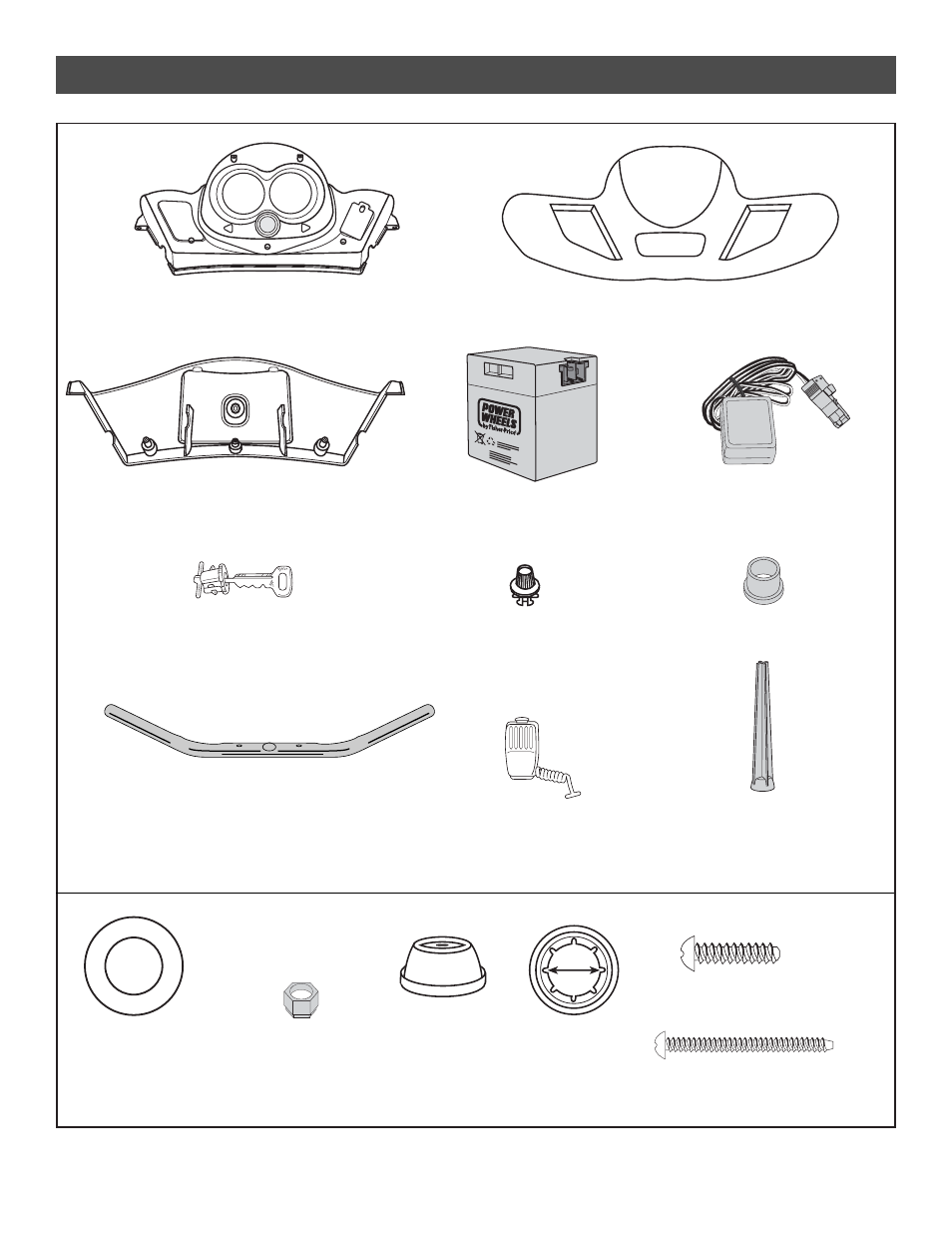 Parts, All shown actual size | Fisher-Price 73690 User Manual | Page 5 / 28