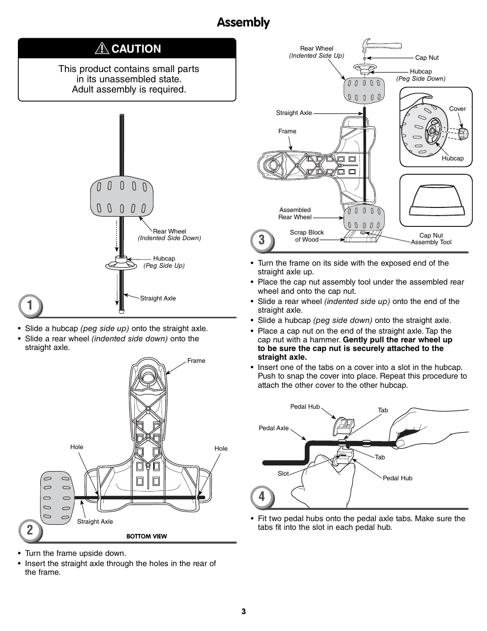 Assembly, Caution | Fisher-Price T8822 User Manual | Page 3 / 8