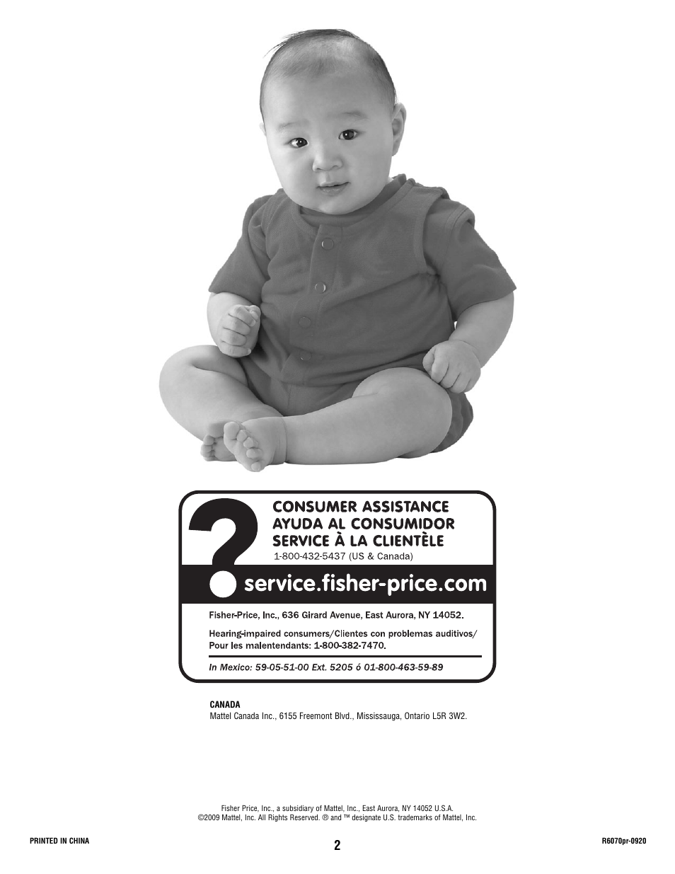 Fisher-Price R6070 User Manual | Page 2 / 8