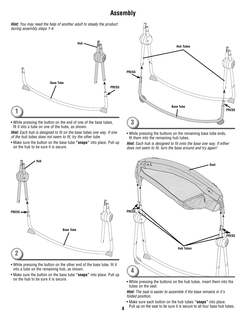 Assembly 1 | Fisher-Price R6070 User Manual | Page 4 / 8