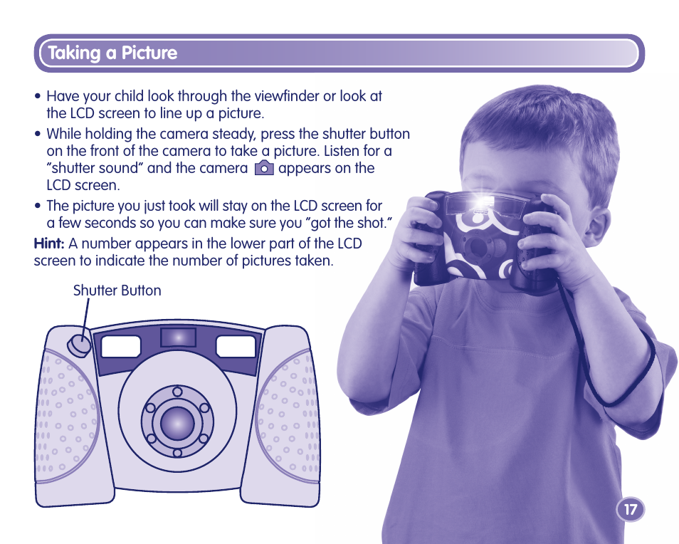 Taking a picture | Fisher-Price J8209 User Manual | Page 17 / 40