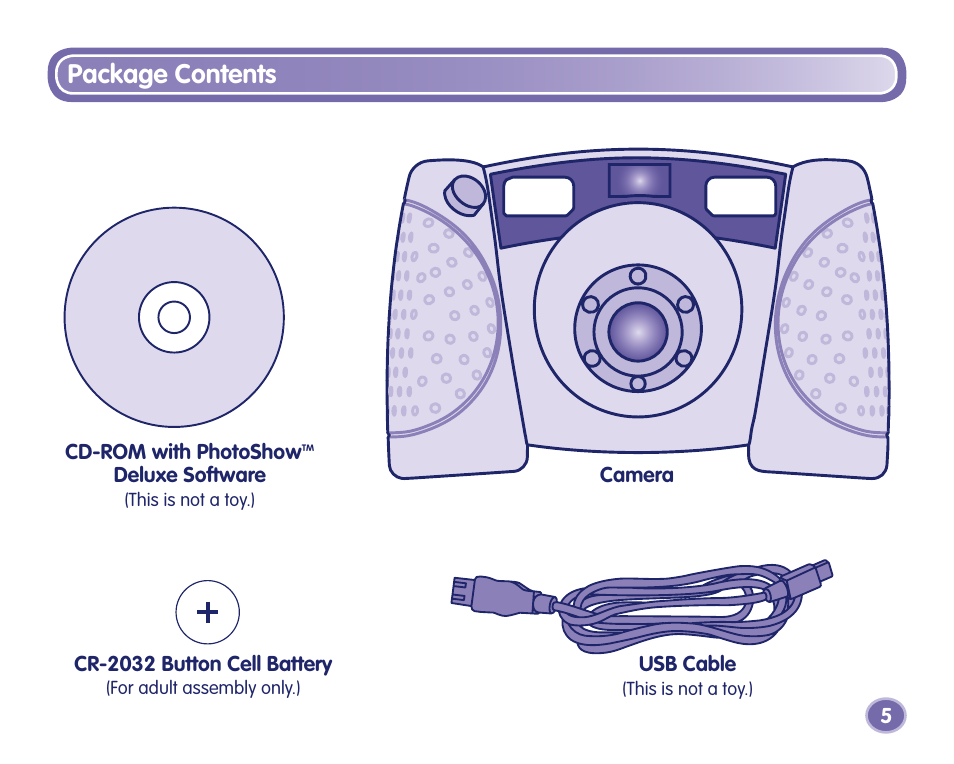 Package contents | Fisher-Price J8209 User Manual | Page 5 / 40