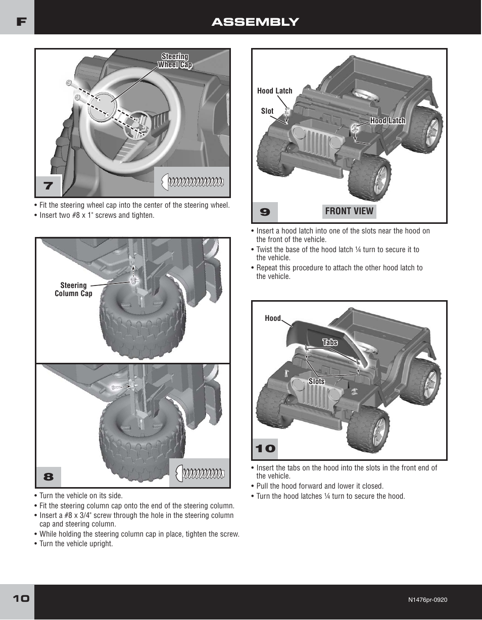 Assembly | Fisher-Price JEEP RUBICON H4433 User Manual | Page 10 / 24