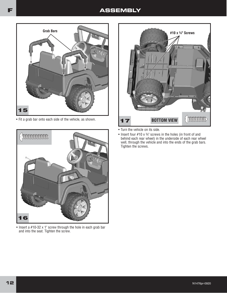 Assembly | Fisher-Price JEEP RUBICON H4433 User Manual | Page 12 / 24