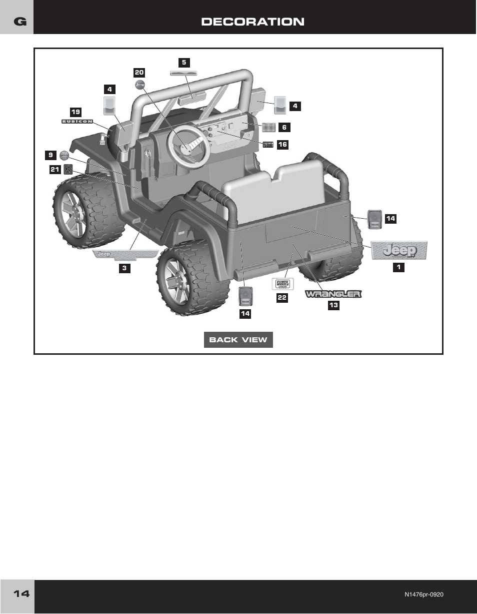 Decoration | Fisher-Price JEEP RUBICON H4433 User Manual | Page 14 / 24