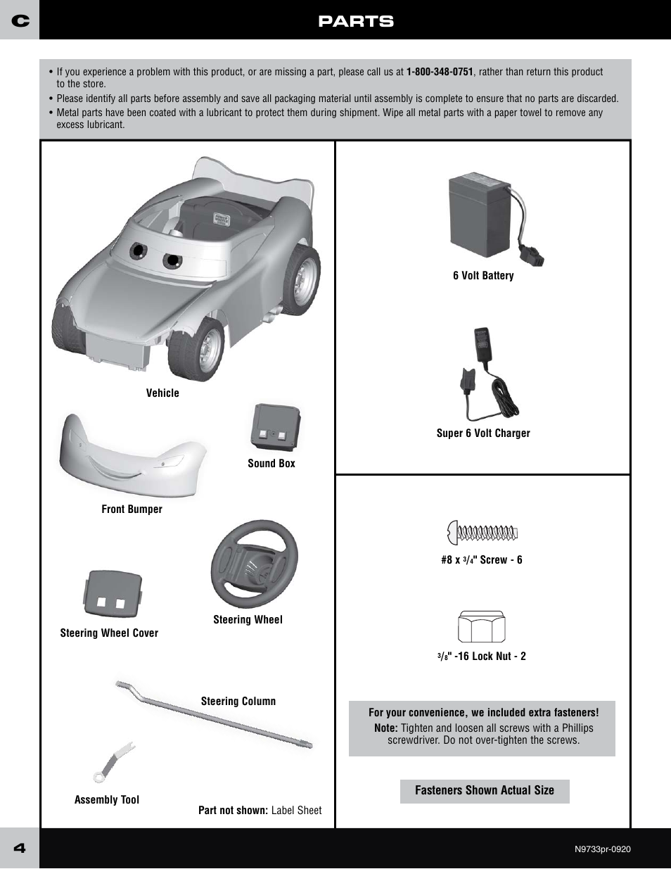 Parts | Fisher-Price N9733 User Manual | Page 4 / 20