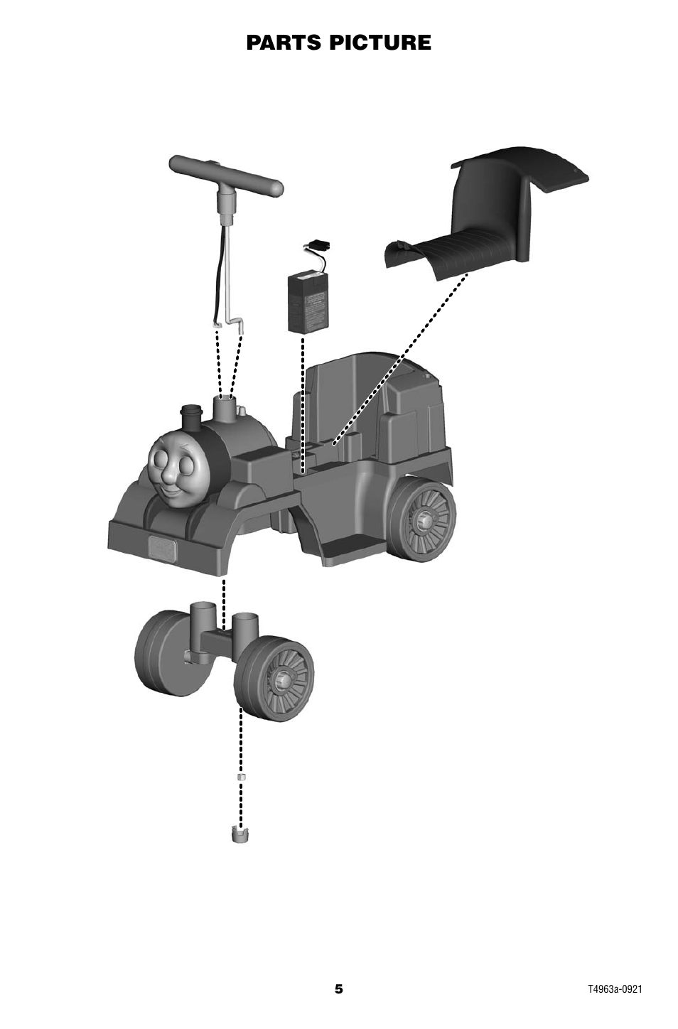 Parts picture | Fisher-Price POWER WHEELS T4963 User Manual | Page 5 / 20