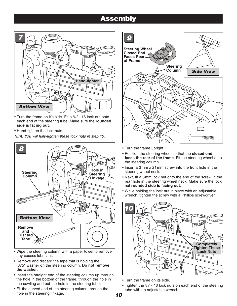 Assembly | Fisher-Price DRIVEWAY RACER C0530 User Manual | Page 10 / 28