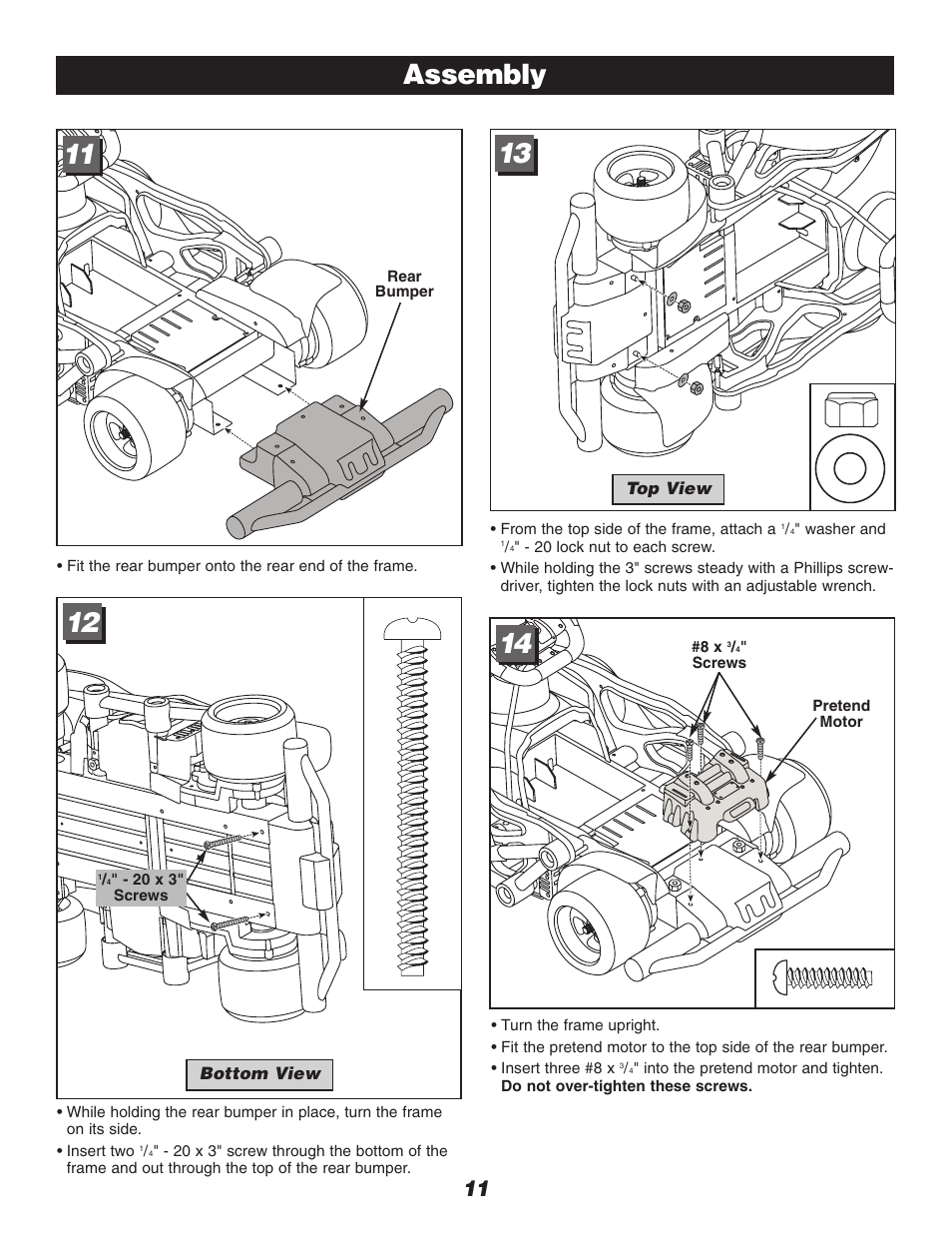 Assembly | Fisher-Price DRIVEWAY RACER C0530 User Manual | Page 11 / 28
