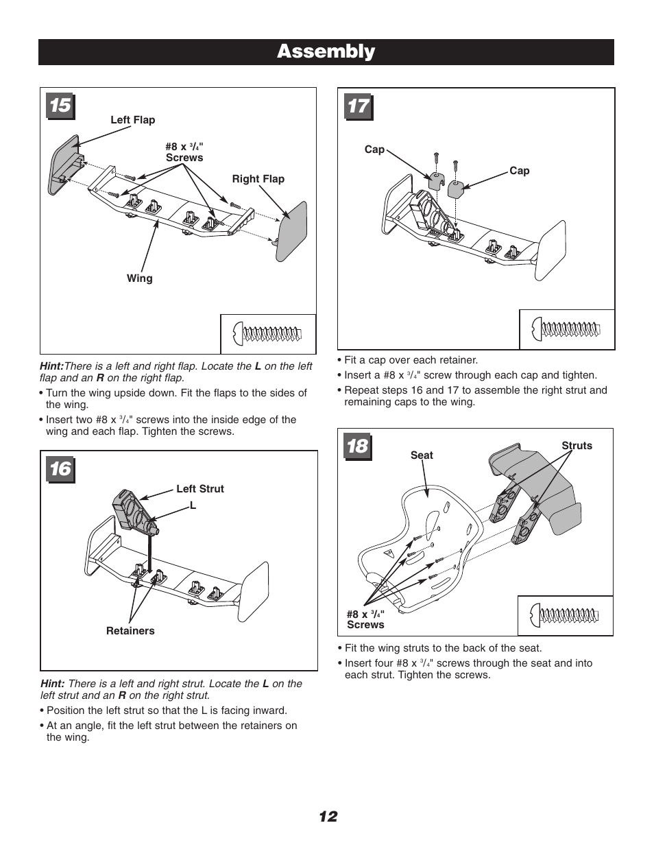 Assembly | Fisher-Price DRIVEWAY RACER C0530 User Manual | Page 12 / 28