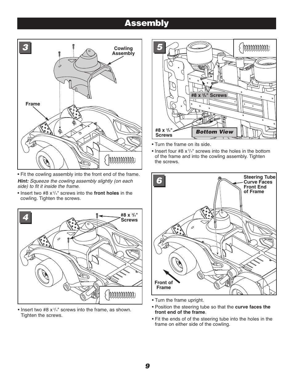 Assembly | Fisher-Price DRIVEWAY RACER C0530 User Manual | Page 9 / 28