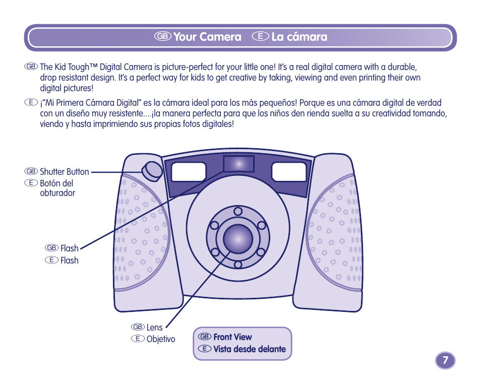 Introduction, Gyour camera e la cámara | Fisher-Price Camera User Manual | Page 7 / 32