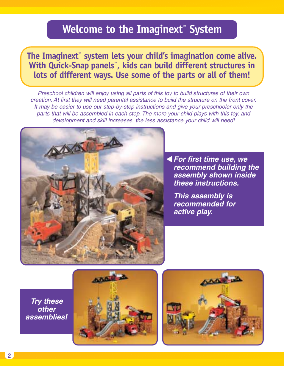 Welcome to the imaginext, System, The imaginext | Fisher-Price IMAGINEXT B1837 User Manual | Page 2 / 12