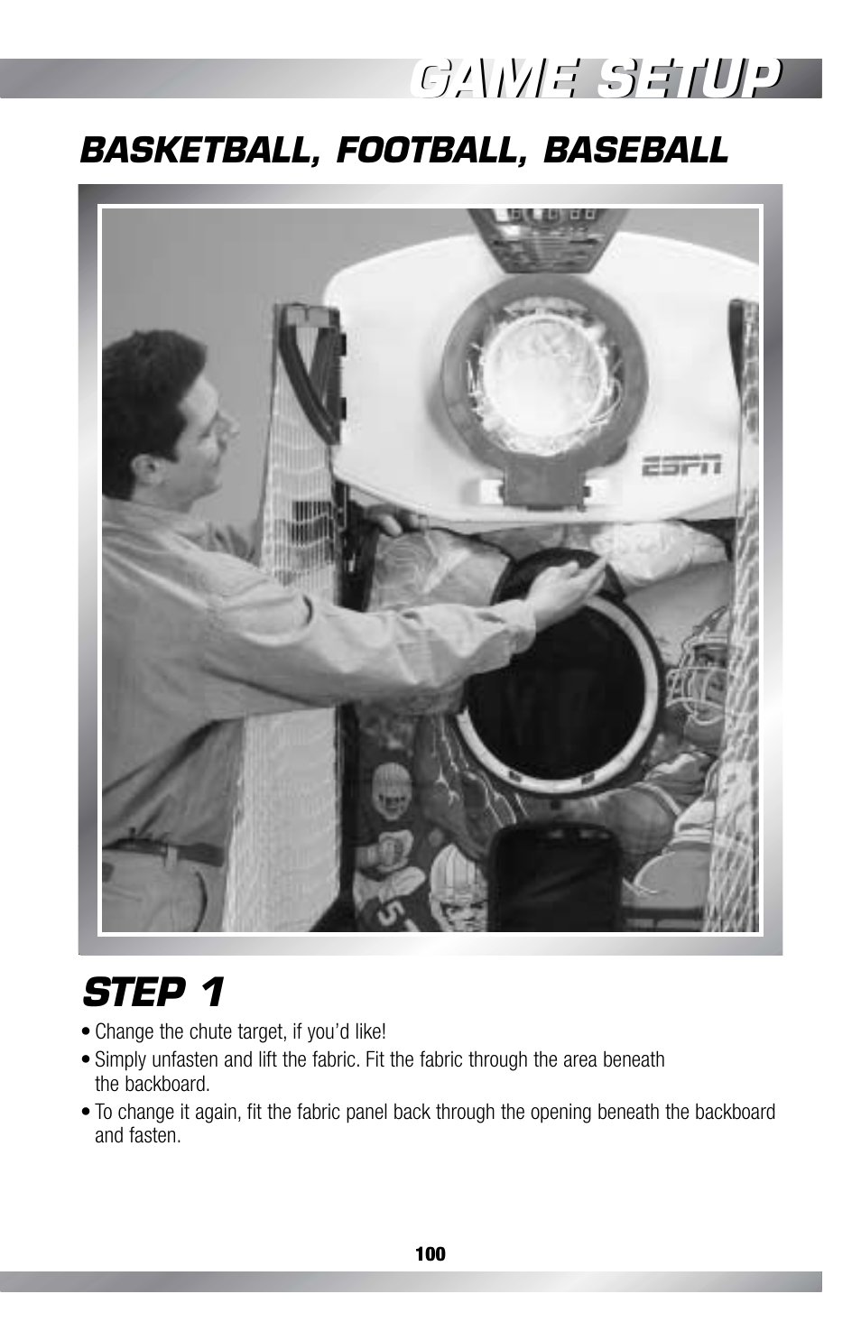 Game setup, Step 1 | Fisher-Price GAMESTATION C4492 User Manual | Page 101 / 140