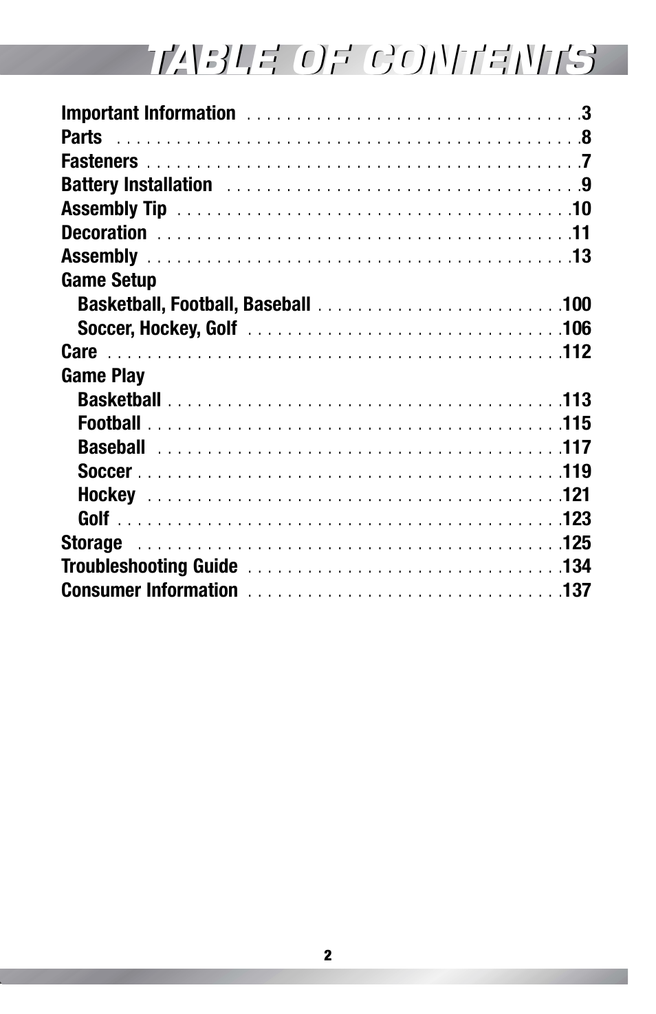Fisher-Price GAMESTATION C4492 User Manual | Page 3 / 140