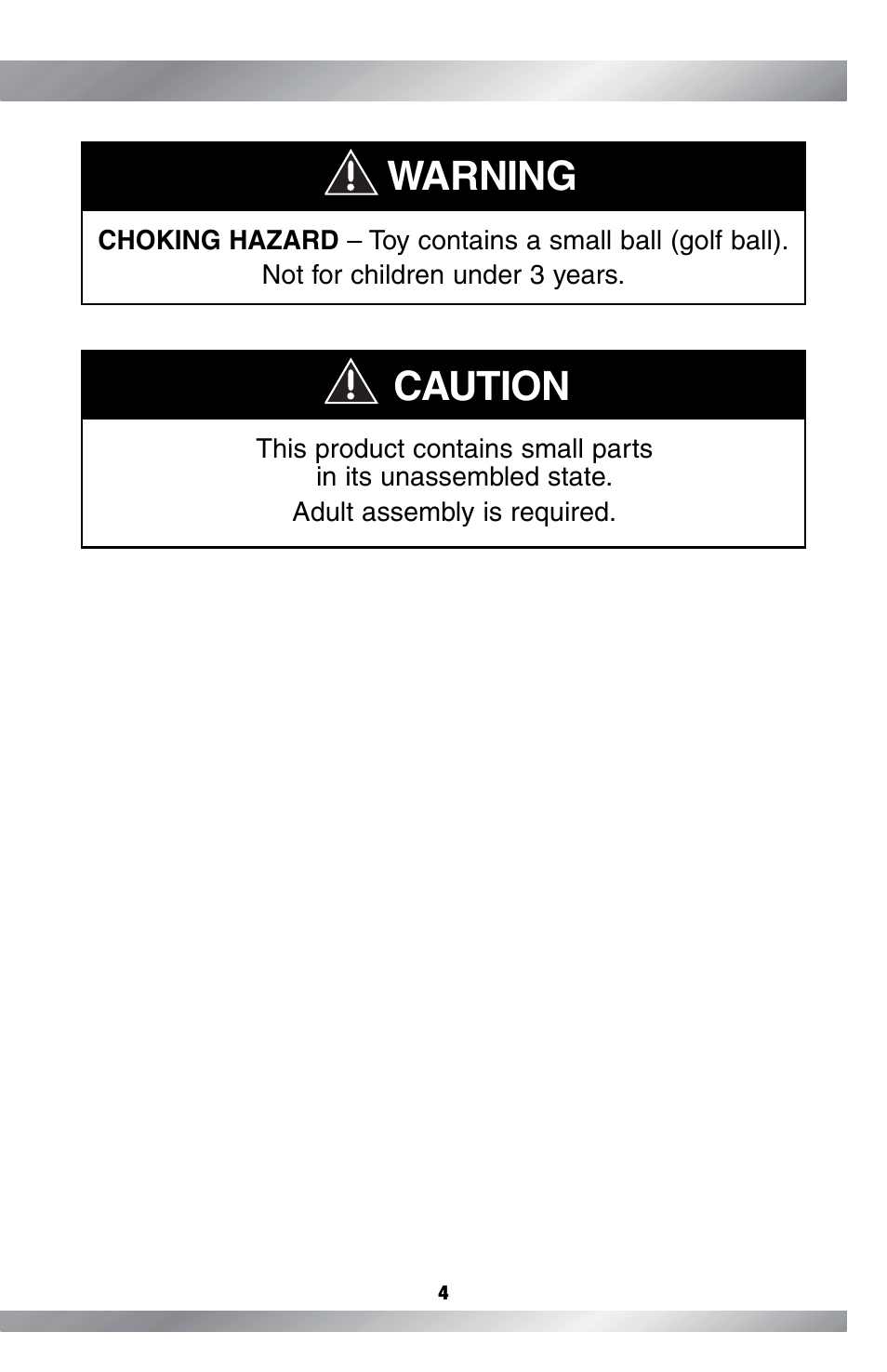 Warning, Caution | Fisher-Price GAMESTATION C4492 User Manual | Page 5 / 140