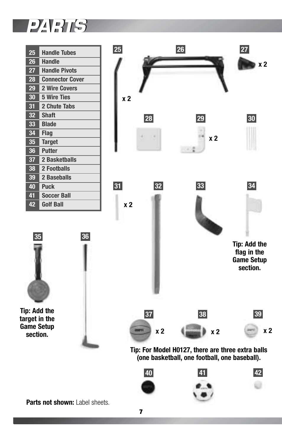 Parts | Fisher-Price GAMESTATION C4492 User Manual | Page 8 / 140