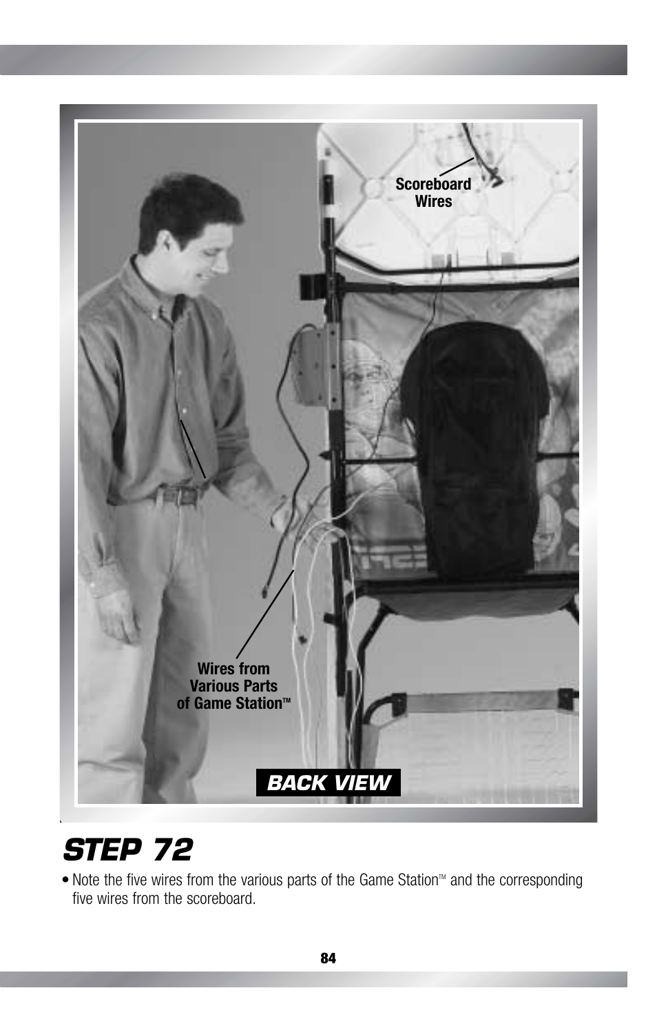 Step 72, Back view | Fisher-Price GAMESTATION C4492 User Manual | Page 85 / 140