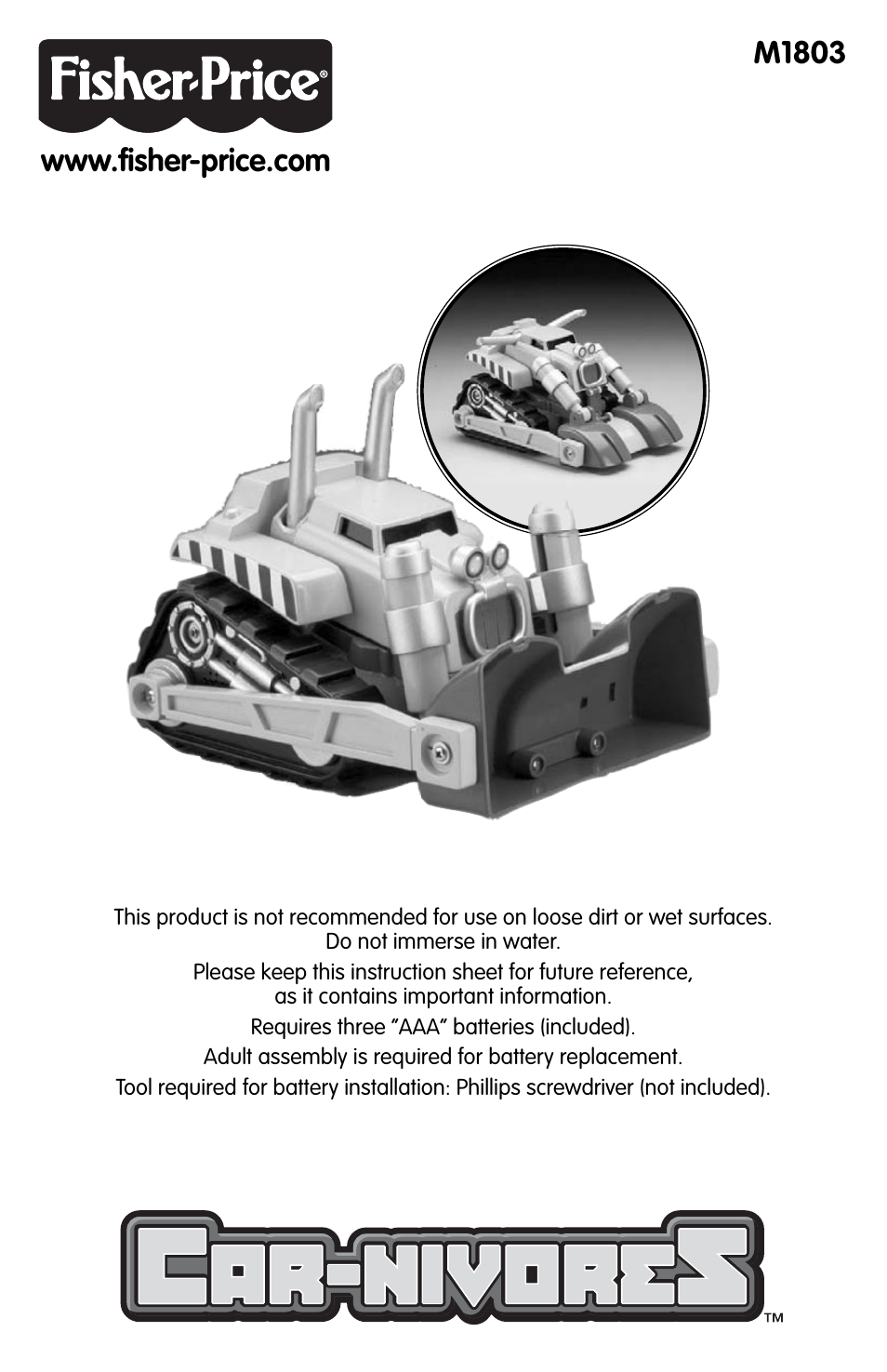 Fisher-Price CAR-NIVORES M1803 User Manual | 4 pages