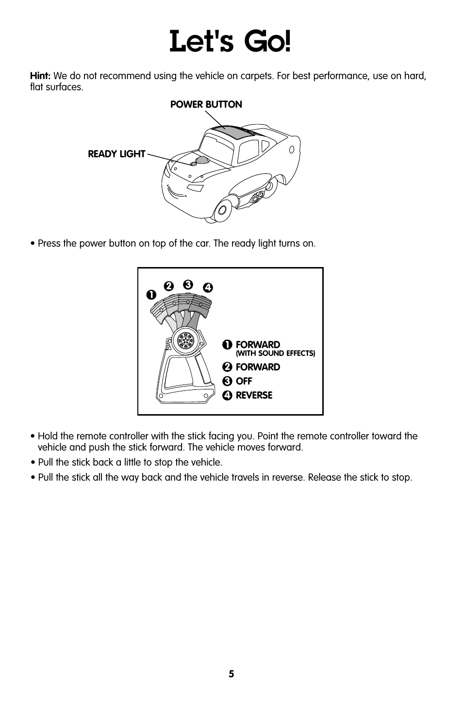 Let's go | Fisher-Price GEOTRAX T6200 User Manual | Page 5 / 6