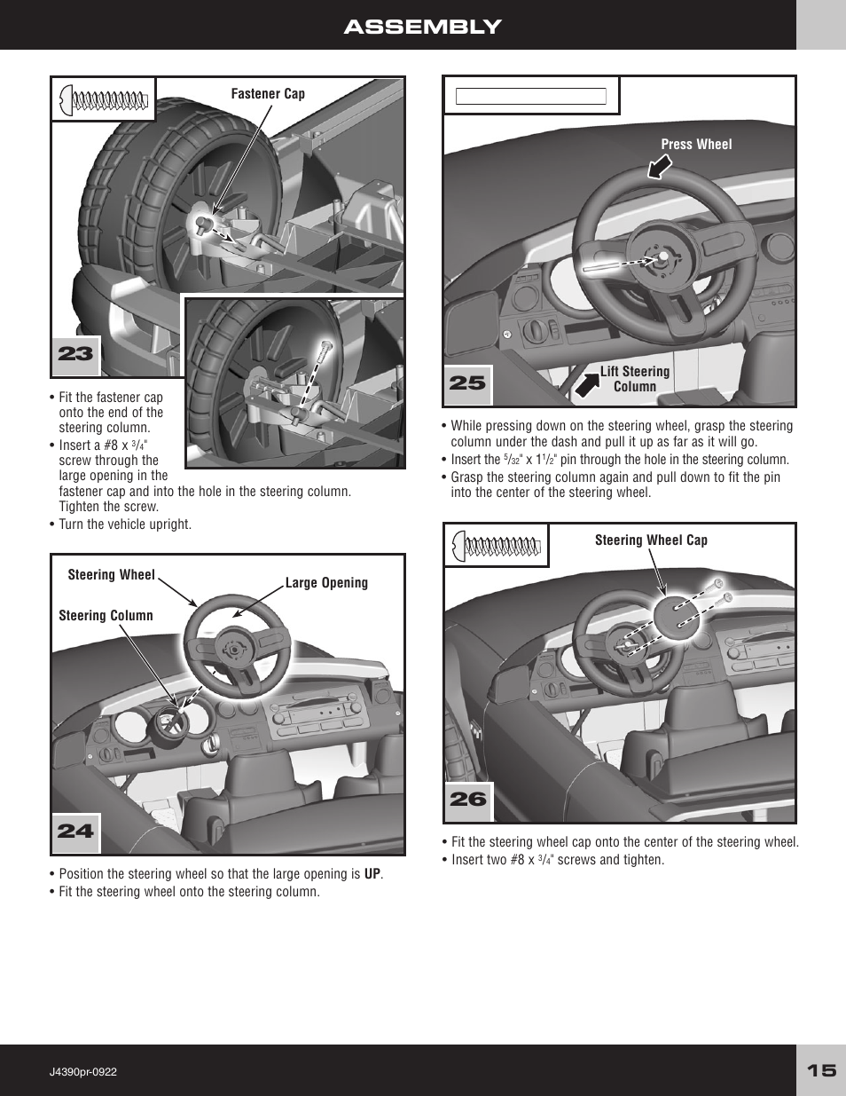Assembly | Fisher-Price MUSTANG J4390 User Manual | Page 15 / 28