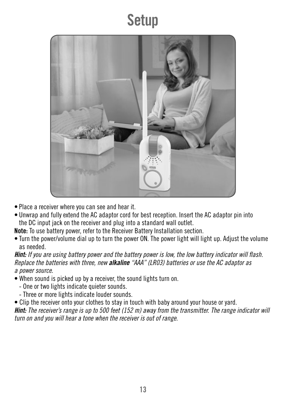 Setup | Fisher-Price T4838 User Manual | Page 13 / 16