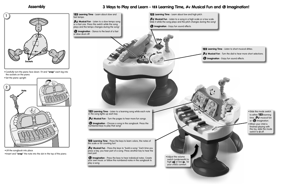 Assembly | Fisher-Price J9163 User Manual | Page 2 / 5