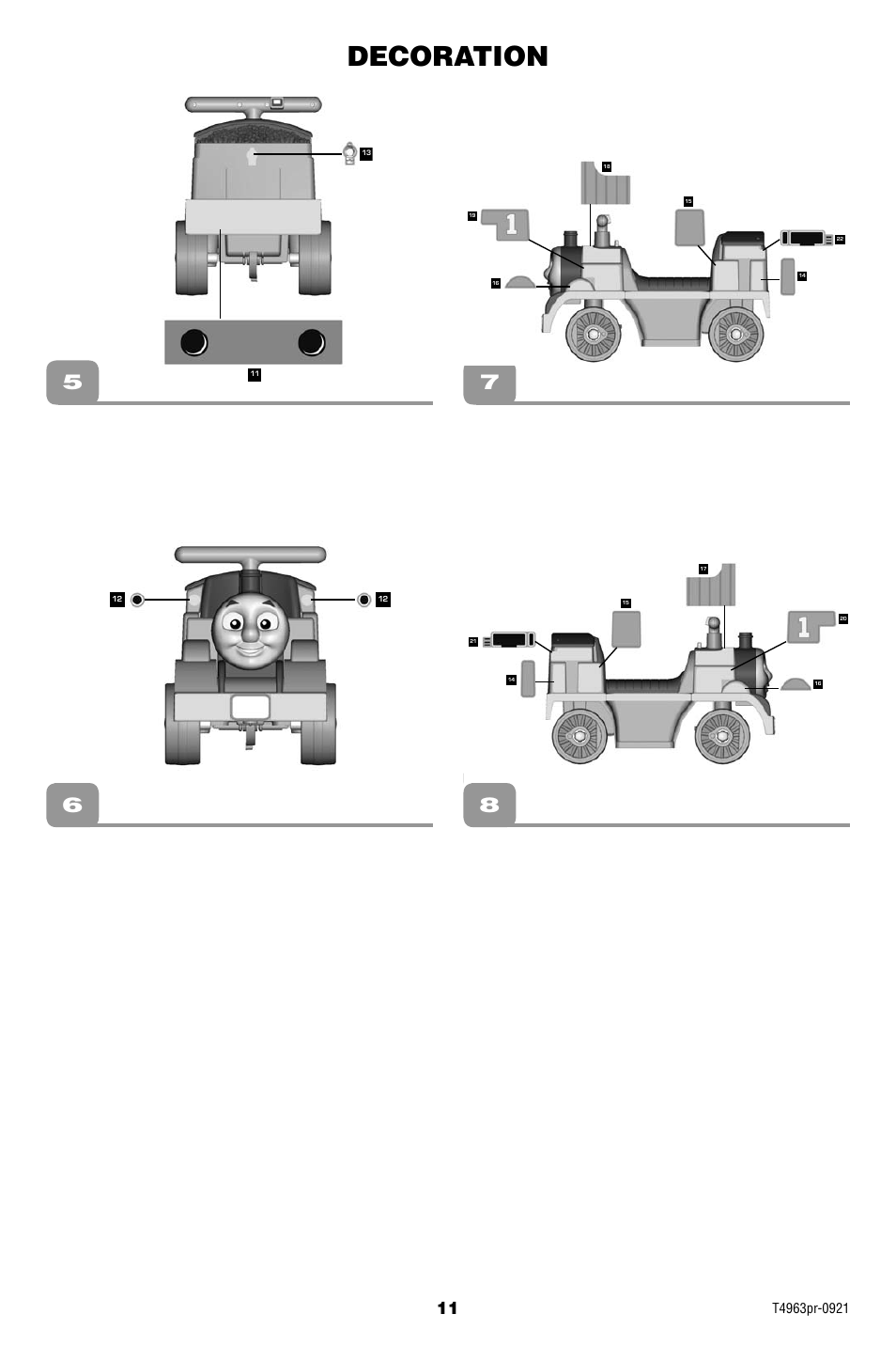 Decoration | Fisher-Price THOMAS & FRIENDS T4963 User Manual | Page 11 / 20