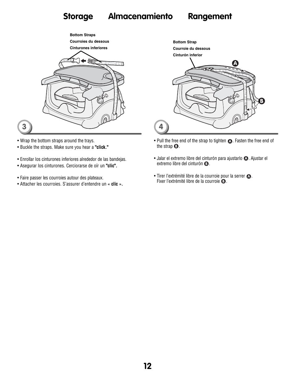 Storage almacenamiento rangement | Fisher-Price P0278 User Manual | Page 12 / 12