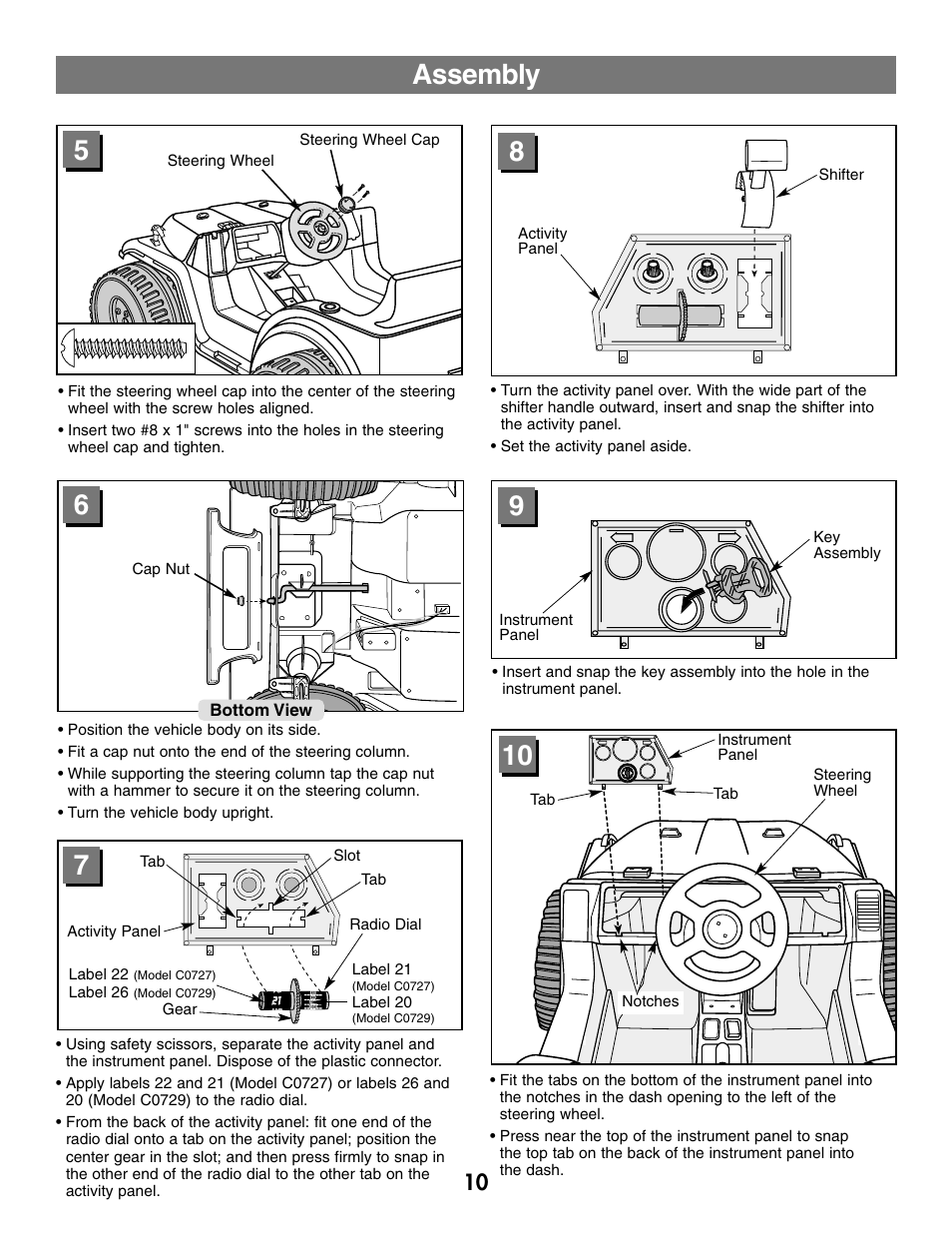 Assembly | Fisher-Price C0727 User Manual | Page 10 / 24