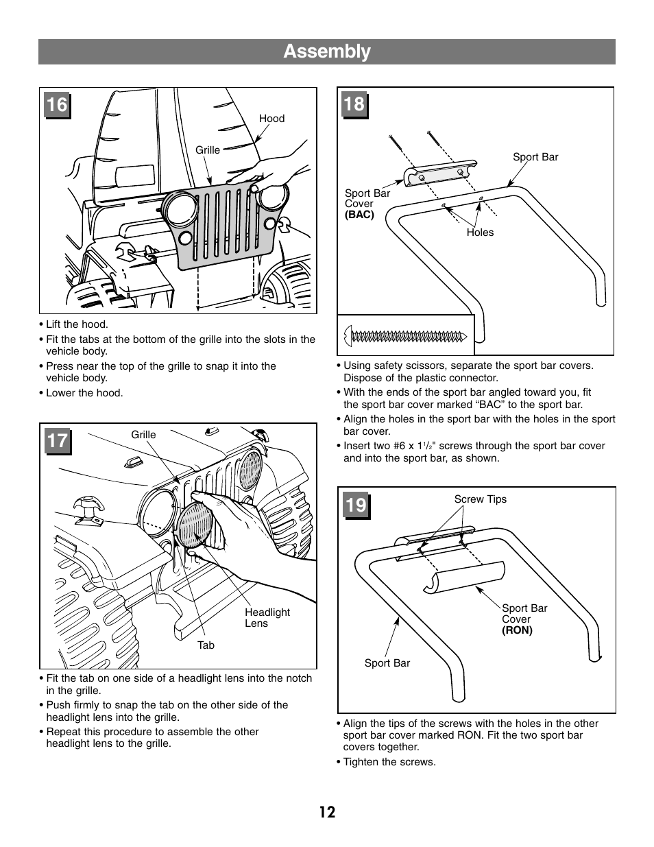 Assembly | Fisher-Price C0727 User Manual | Page 12 / 24