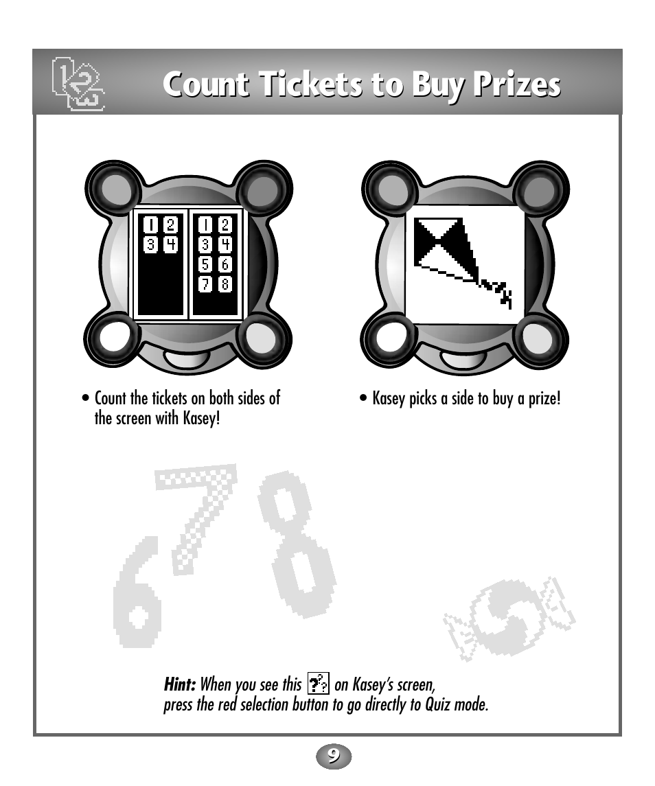 Count tickets to buy prizes | Fisher-Price Baby Toy User Manual | Page 9 / 20