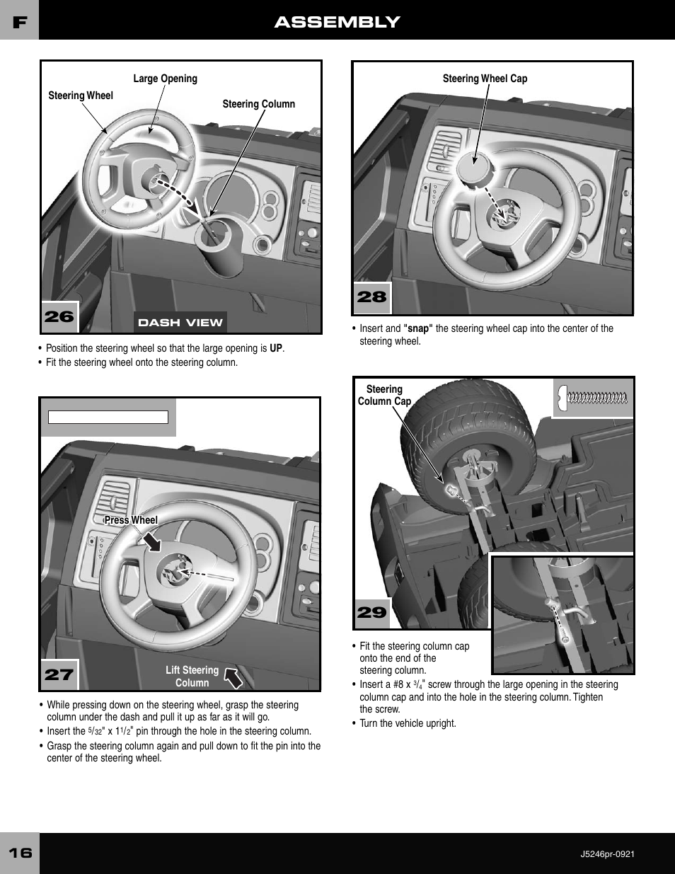 Assembly | Fisher-Price CADILLAC ESCALADE CUSTOM EDITION J5246 User Manual | Page 16 / 36