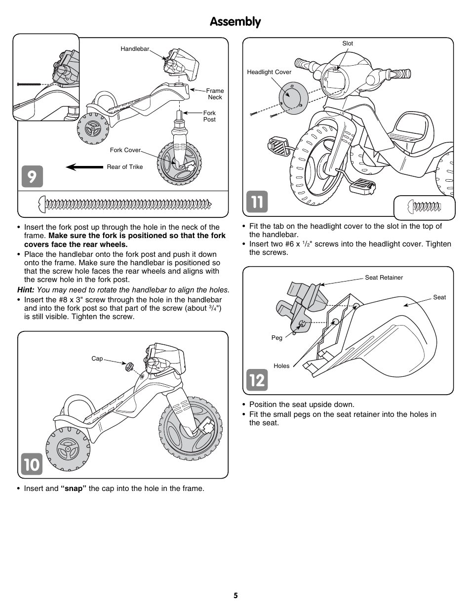 Assembly | Fisher-Price N1366 User Manual | Page 5 / 8