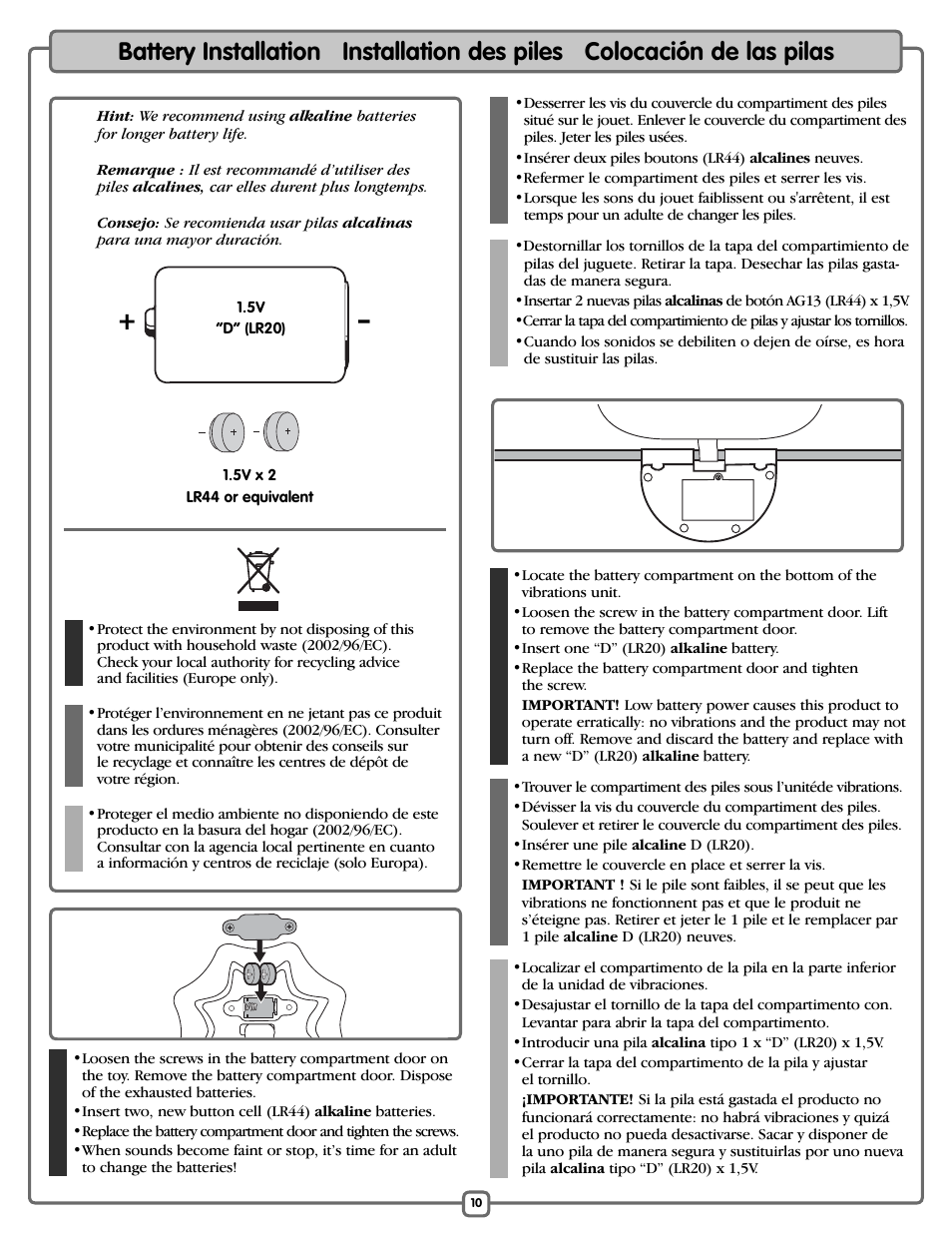 Fisher-Price M5598 User Manual | Page 10 / 16