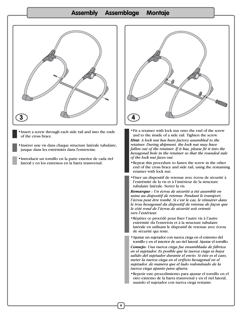 Assembly assemblage montaje | Fisher-Price M5598 User Manual | Page 6 / 16
