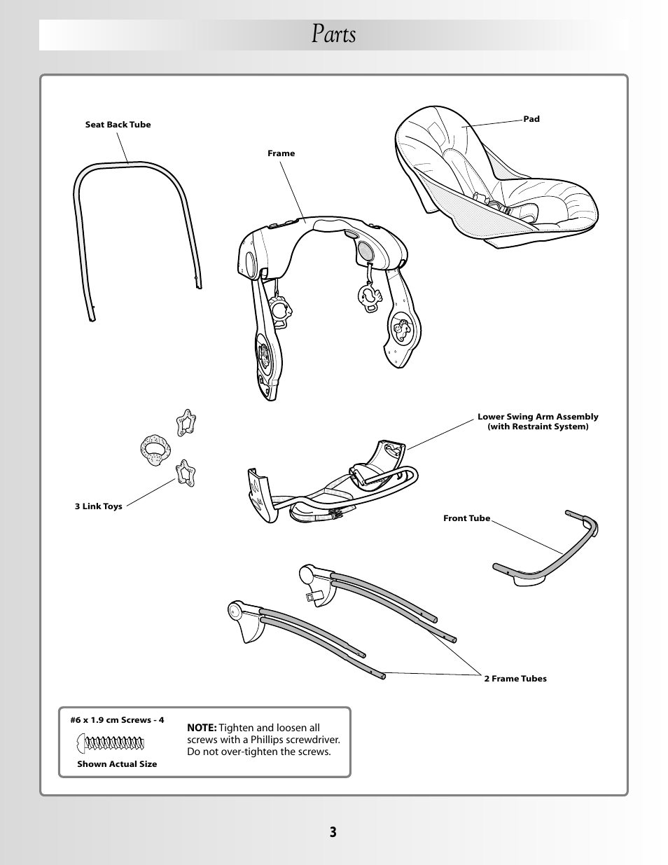 Parts | Fisher-Price G5912 User Manual | Page 3 / 16