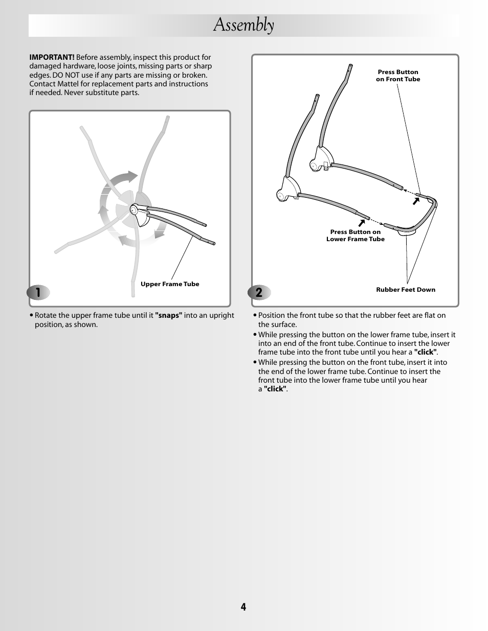 Assembly | Fisher-Price G5912 User Manual | Page 4 / 16